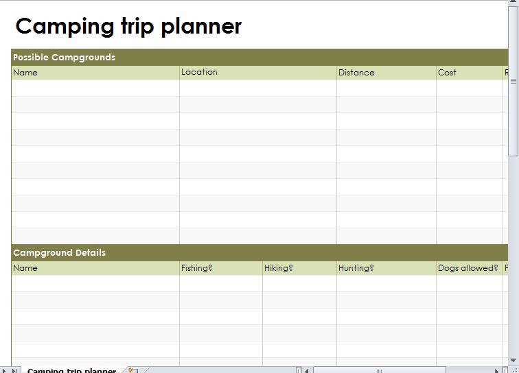 free camping road trip planner