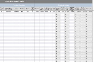 Equipment Inventory Template screenshot