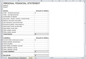 Personal Financial Statement Template Excel