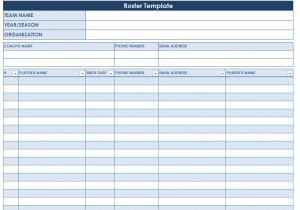 roster template blank printable templates sheet baseball football excel label lineup cards report basketball names softball sport youth schedule calendar