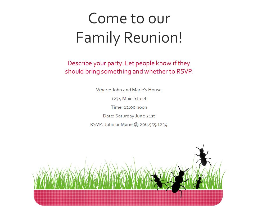 Family Reunion Flyer Template