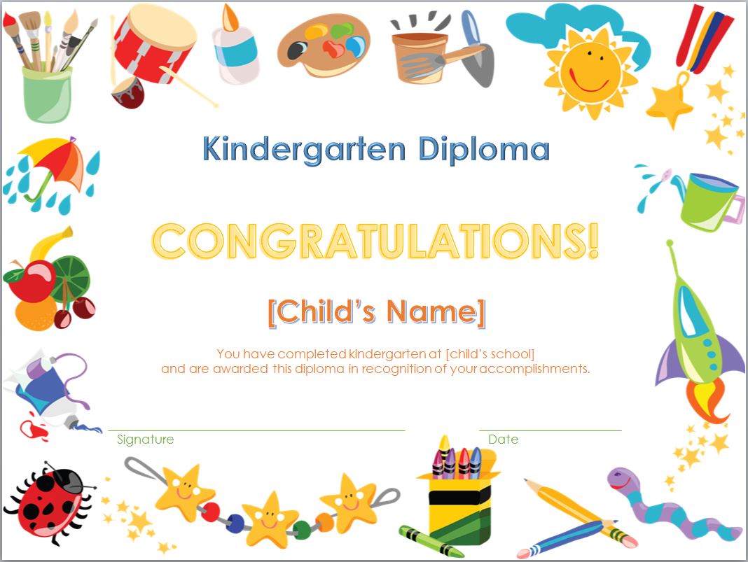 preschool graduation certificate template free