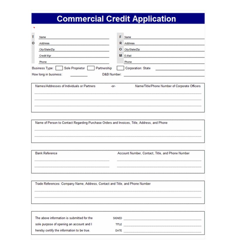 Credit Application Template Credit Application Templates