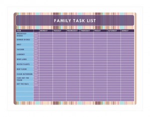 House Chore Chart For Family