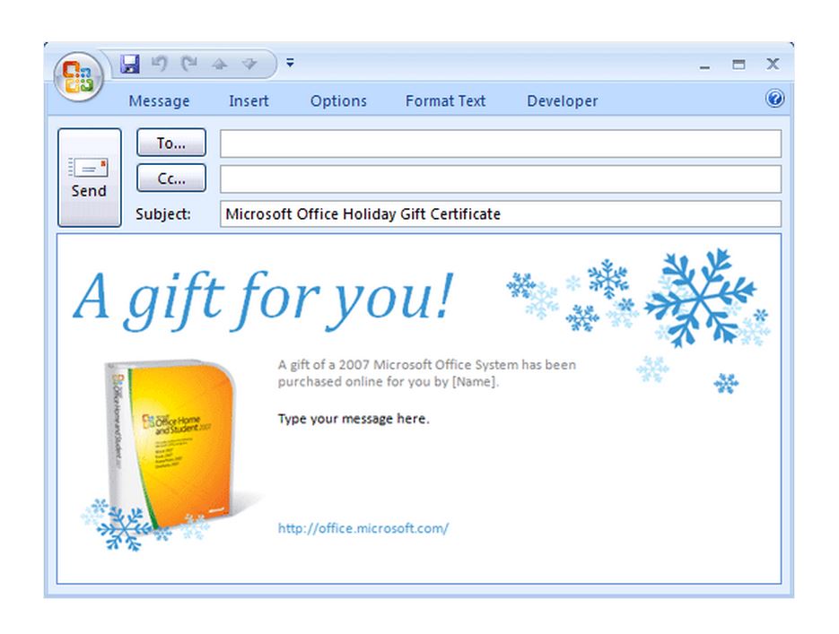 Free Gift Certificate Email Template