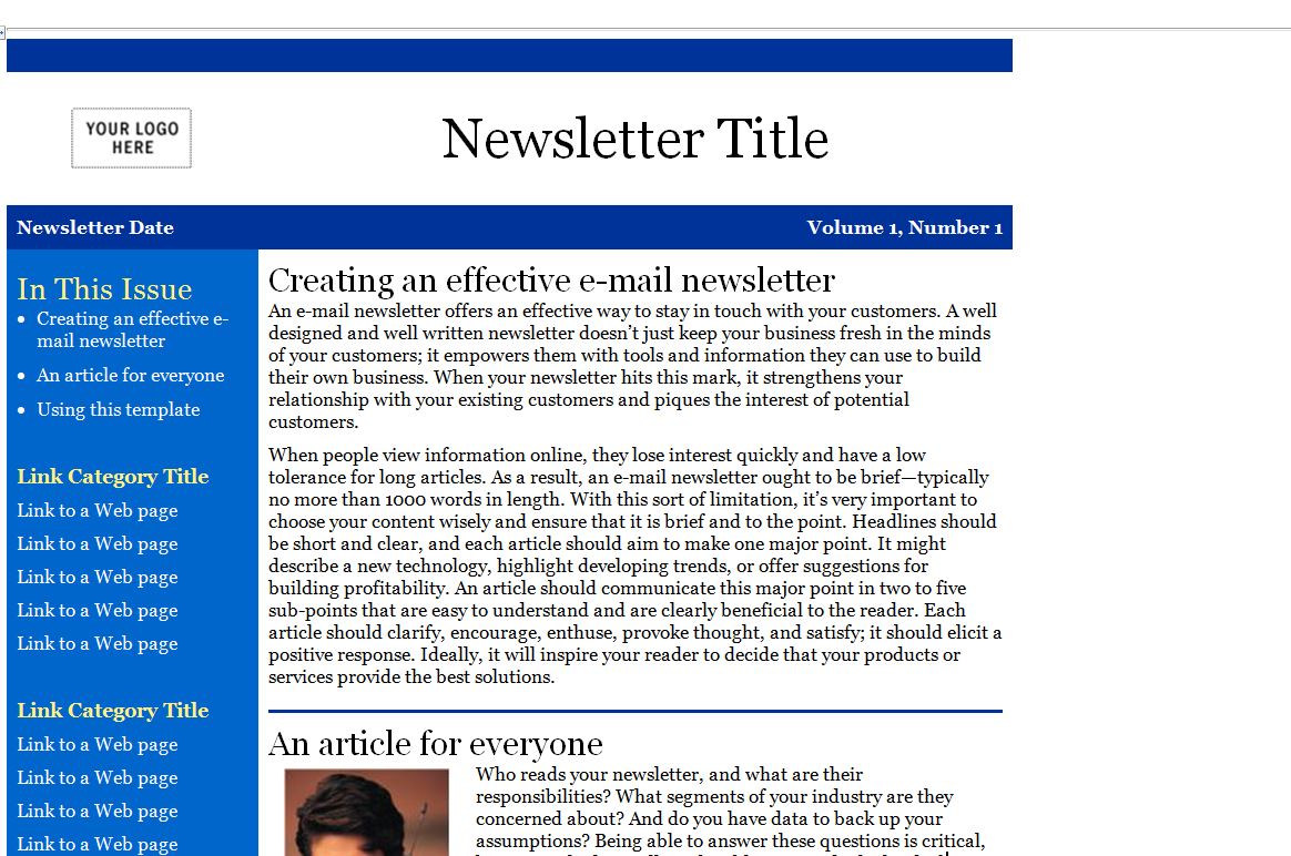 how to create a html newsletter in outlook
