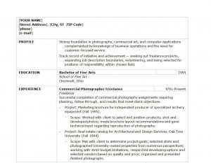 Photographer Resume Template screenshot