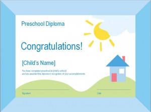Preschool Diploma Template photo