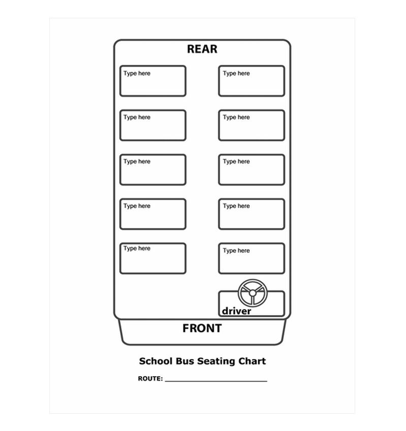 School Bus Seating Chart School Bus Seating Template