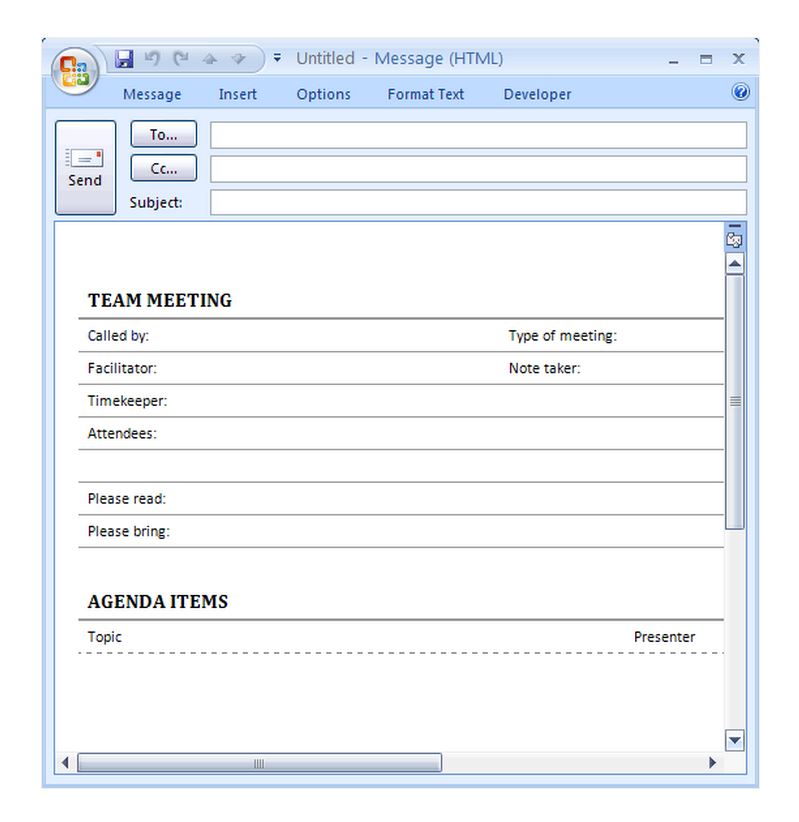 staff meeting agenda template