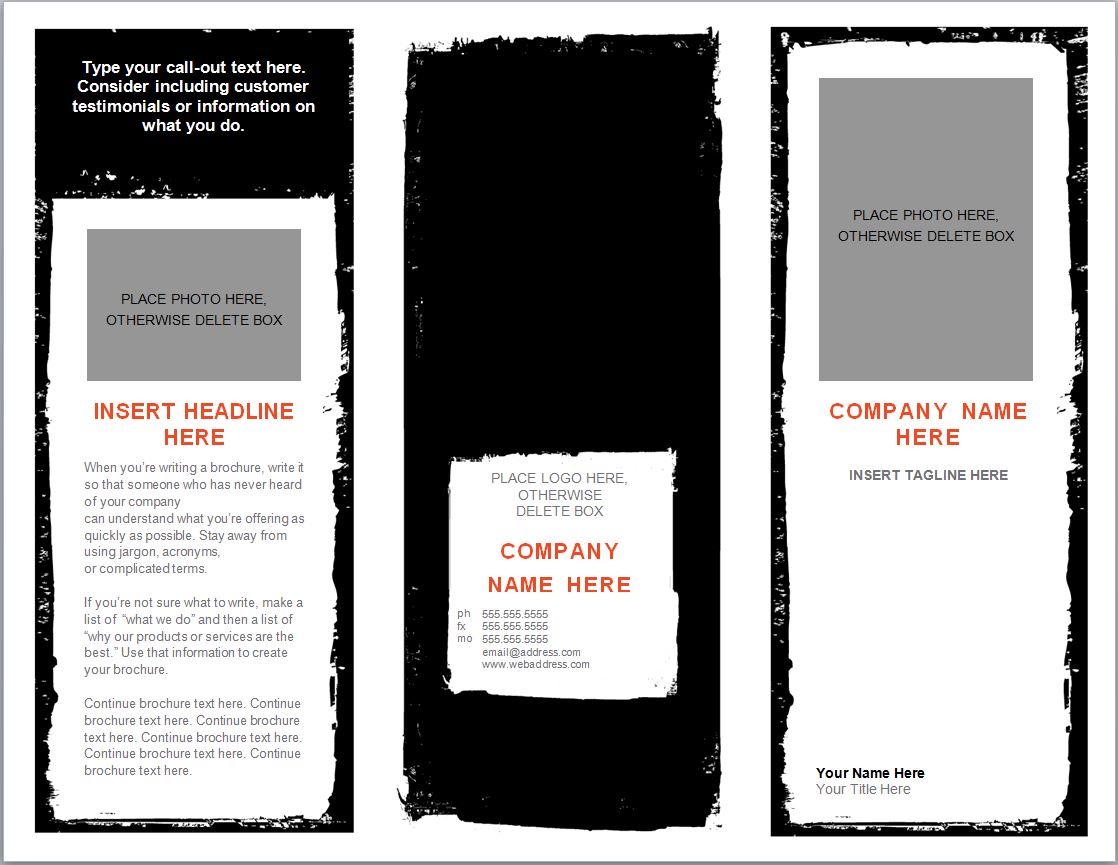 Word Brochure Template | Brochure Template Word