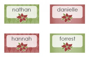 Free Christmas Dinner Place Cards
