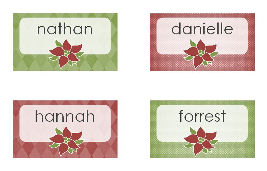 Christmas Dinner Place Cards