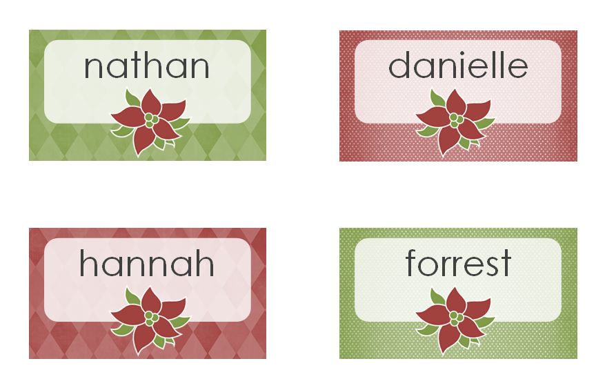 Free Template For Christmas Place Cards