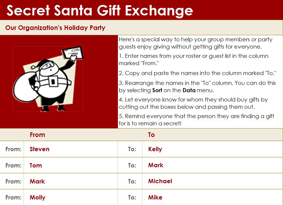 Secret Santa Generator | Secret Santa Template