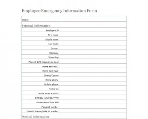 Emergency Medical Information Form Template from myexceltemplates.com