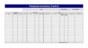 The Perpetual Inventory Control Template