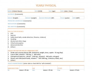 Physical Exam Form Template