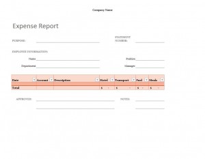 The free Simple Expense Report Template