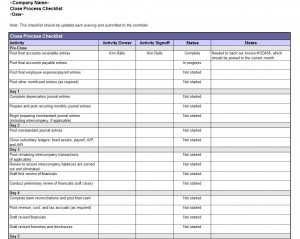 Free Accounting Book Closing Checklist