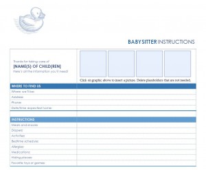 The free Babysitter Checklist