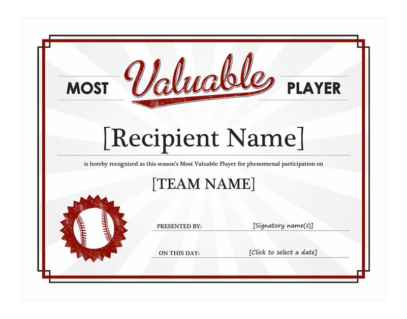 Baseball Award Template Baseball Award Templates