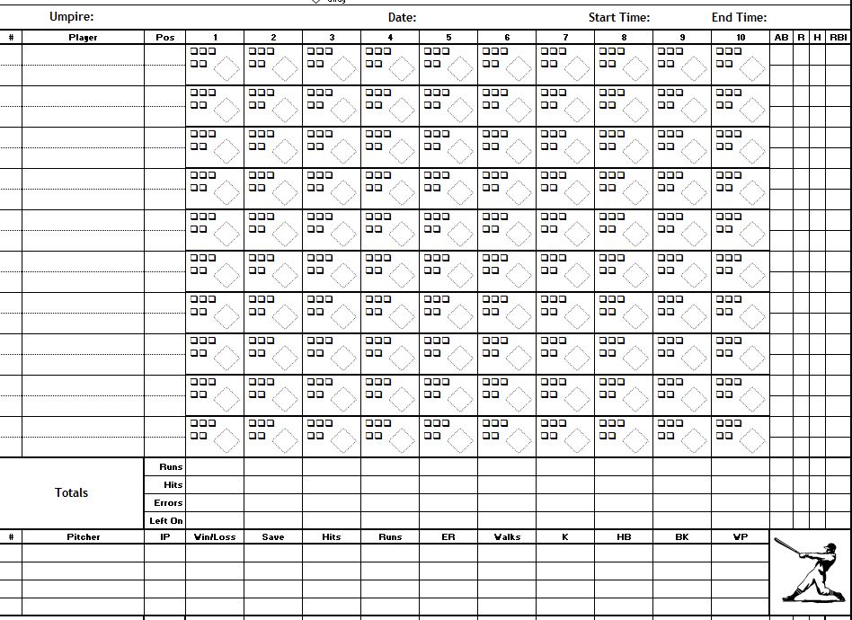 Baseball Pitching Chart Template