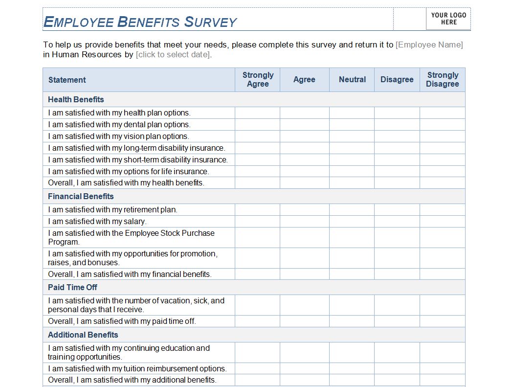 Employee Benefits Survey Employee Benefit Survey