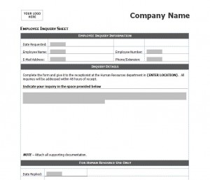 Free Employee Inquiry Form