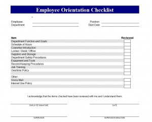 Free Employee Orientation Checklist