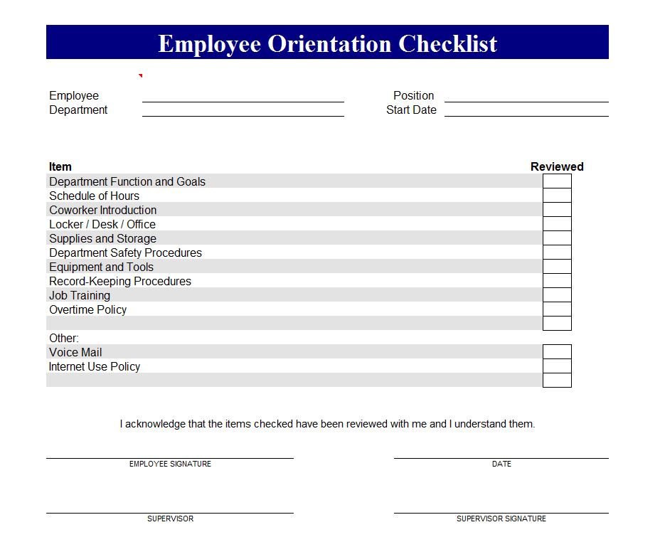Personnel File Checklist Template from myexceltemplates.com