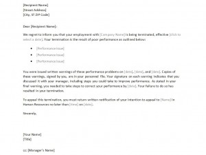 Free Employee Termination Letter Template