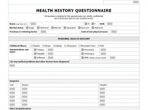 Free Health History Checklist