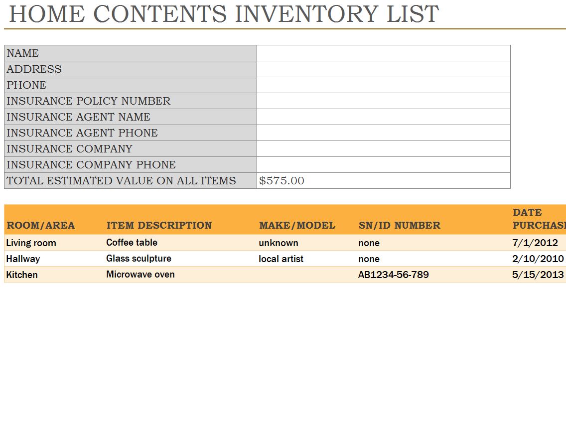 insurance home inventory