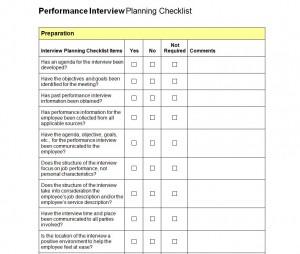 Free Performance Interview Planning Checklist