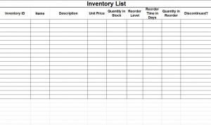 excel home inventory template