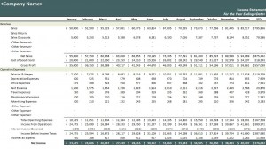 Monthly Income Statement Template