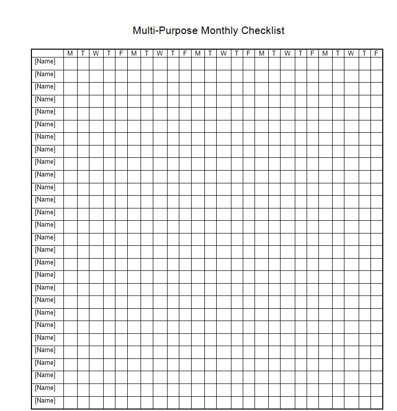 Monthly Teaching Checklist Teacher Monthly Checklist