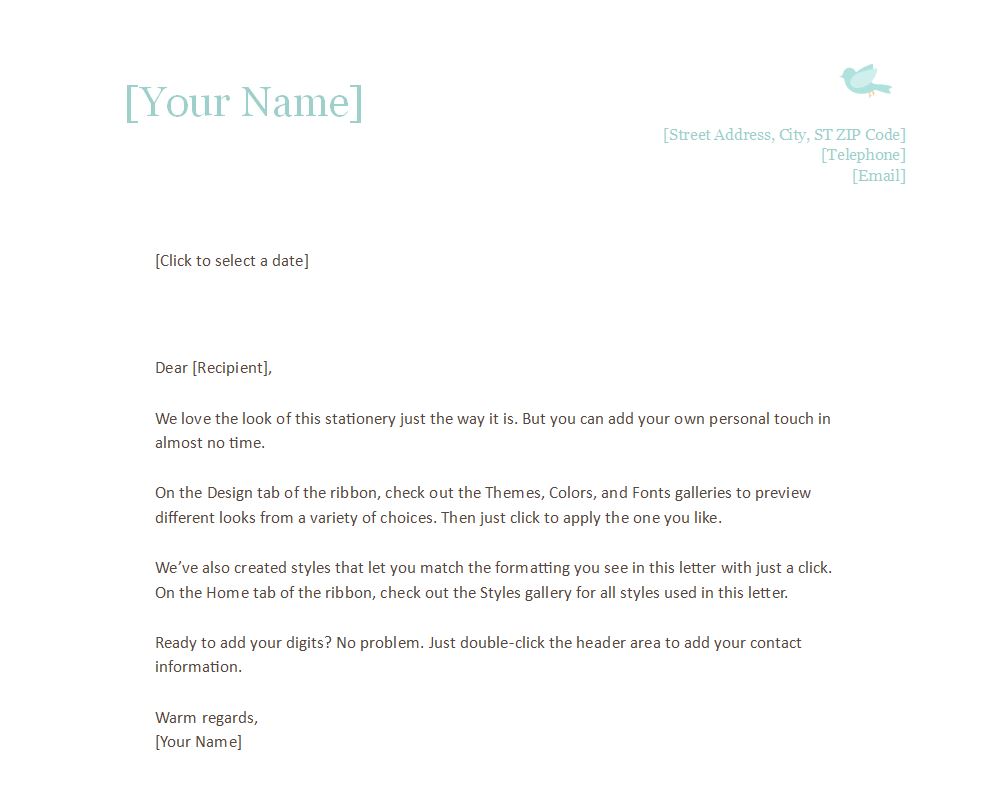 personal letter free downloadable templates for word