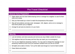 Pre-travel Checklist