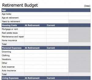 retirement budget planning template