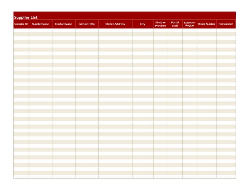 Approved Supplier List Template from myexceltemplates.com