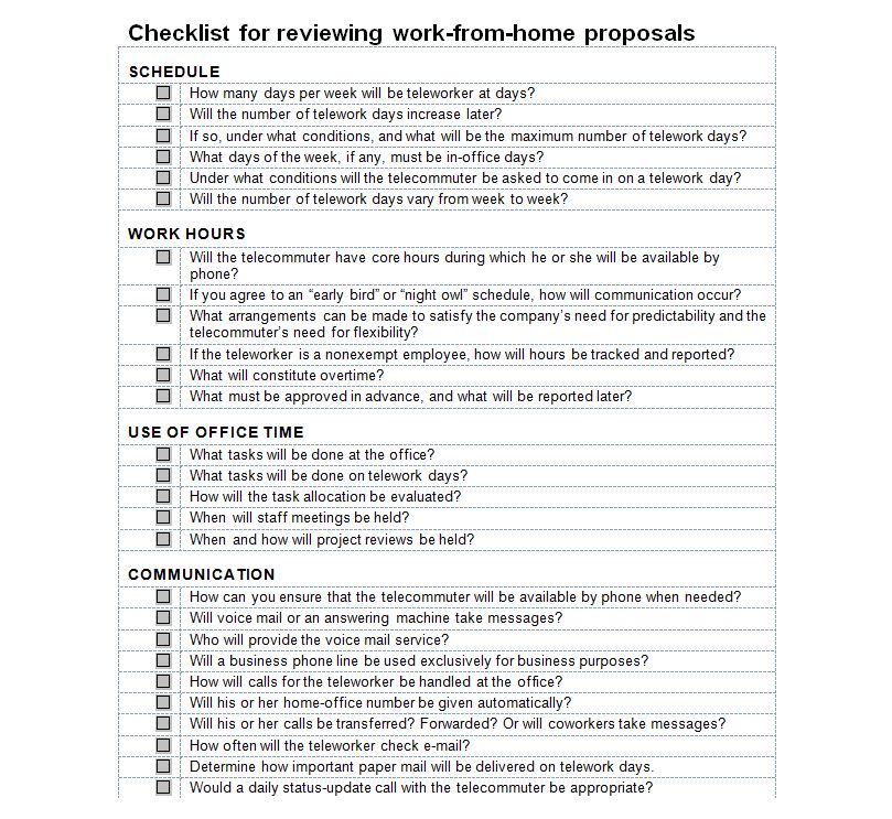 Teleworkers Checklist | Checklist for Managing Teleworkers