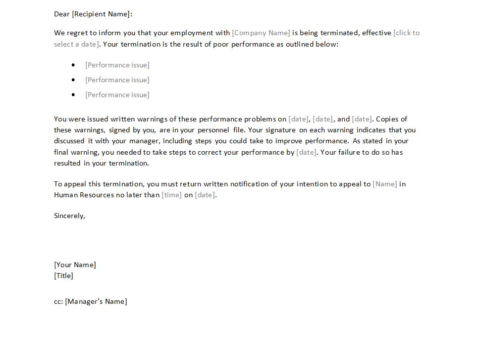 termination-letter-to-employee-template