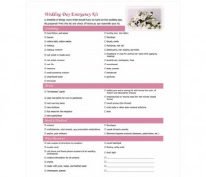 Free Wedding Day Checklist