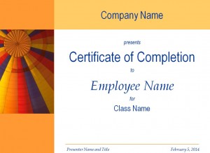 Free Certificate of Training Completion Template