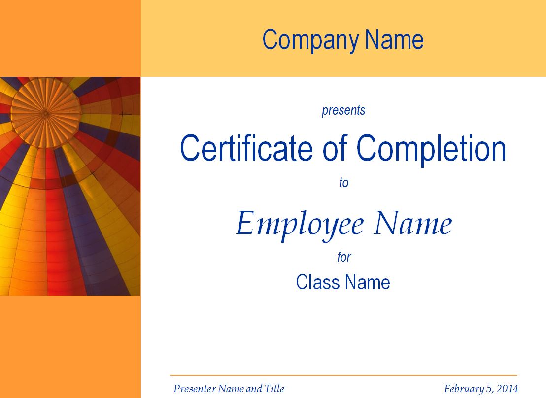 Certificate of Training Completion Template For Free Training Completion Certificate Templates