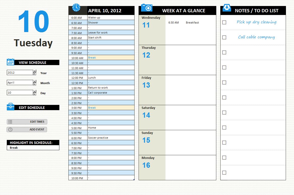 Printable Day Planner Free Printable Day Planner