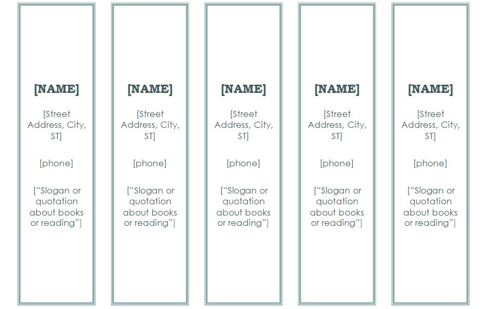 Double Sided Bookmark Template Free Arts Arts