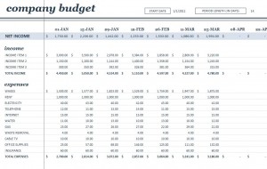 Microsoft's 18 Period Budget Template